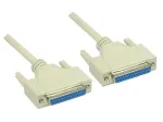 GoodConnections Null Modem kabelis, DB25 moteri&scaron;kas į DB25 moteri&scaron;ką, 3m, nikeliuotas, dvigubai ekranuotas, juodas 4030-3