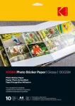 Kodak Photo Sticker Paper Gloss 120gsm A4 10 lapų (3510645)