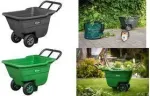 Bradas HANDY-GO sodo karutis 90 L, žalias, 150 kg, plastikinis kėbulas, plieninis rėmas, pneumatinis ratas TQ-WB090GR