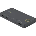 StarTech.com 2 prievadų hibridinis USB-A + HDMI ir USB-C KVM jungiklis &ndash; vienas 4K 60Hz HDMI 2.0 monitorius &ndash; kompakti&scaron;kas stalinis ir/ar ne&scaron;iojamojo kompiuterio HDMI KVM jungiklis &ndash; USB magistralės maitinimas &ndash; suderinamas su Thunderbolt 3