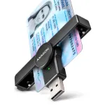 Axagon CRE-SMPA USB-A Smart / ID kortelių ki&scaron;eninis skaitytuvas, USB 2.0, juodas, 13 g