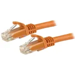 StarTech.com 15m CAT6 Ethernet kabelis oranžinis CAT6 Gigabit Ethernet laidas 250MHz 100W PoE RJ45 UTP tinklo/jungiamasis kabelis be užkabinimo su įtempimo mažinimu, individualiai i&scaron;bandytas