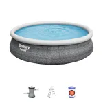 Bestway 57372 Fast Set antžeminio baseino rinkinys, apvalus, 457 x 107 cm, 12 362 l, su filtravimo siurbliu ir kopėčiomis