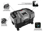 Belaidis dulkių siurblys GRAPHITE 58G105 18V 10L &scaron;lapiam ir sausam valymui