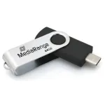 USB atmintukas MediaRange MR1953 64 GB USB Type-C 3.2 Gen 1 (3.1 Gen 1) pasukamas, juodas/sidabrinis