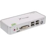 InLine Compact Desktop KVM jungiklis USB DVI 2 prievadai + garsas su 1,2 m kabeliais
