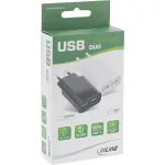 InLine USB maitinimo adapteris DUO, 2 prievadai 100-240VAC iki 5V / 2,1A baltas