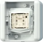 Jung 8471.02 LED W &mdash; laidinis mygtukinis jungiklis su LED indikatoriumi, baltas