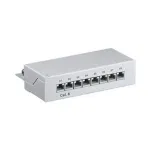 Wentronic Goobay CAT 6 Mini / Desktop Patch Panel, 8 prievadų, pilkas - STP ekranuotas, pilkas (93047)