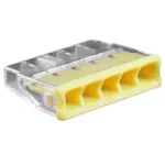 Hismart EL240425 universalus laidų jungtuvas, 5x 0,5-2,5 mm&sup2;, 24 A, 450 V, 100 vnt.