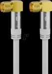 Goobay SAT antenos laidas (135 dB tipas), 4x ekranuotas, 2 m, baltas, auksuotas, F ki&scaron;tukas 90&deg; > F ki&scaron;tukas 90&deg; (70483)