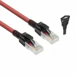 ACT Red 1.5 m U/UTP CAT6A užrakinamas jungiamasis laidas LSZH su RJ45 jungtimis