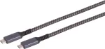 USB-C laidinis kabelis ShiverPeaks 14-75004, USB 3.2 Gen 2 (10 Gbit/s), 1 m, juoda/balta
