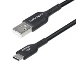 StarTech.com USB-A į USB-C įkrovimo laidas, 15 cm, 3A, USB 2.0, TPE apvalkalas, juodas