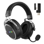 Belaidės ausinės HATOR Hypergang 3 Wireless, USB Type-C / USB Type-A, Bluetooth, juodos