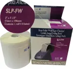SEIKO II SLP-FW Folder Spine Labels, White, 54 x 302 mm, 130 Labels per Roll, Direct Thermal, Permanent Adhesive