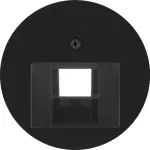HAGER WLF1007BG Centrinė plok&scaron;telė UAE/RJ45 lizdui, Berker R.Classic, juoda blizgi