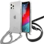 Guess GUHCP12LKC4GSSI iPhone 12 Pro Max 6,7 inch Transparent Hardcase with Silver Chain - 4G Collection