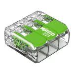 WAGO 221-423 3-Conductor Compact Splicing Connector, 4 mm&sup2;, Transparent
