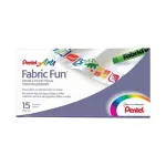 Pentel Fabric Fun Pastel Fabric Dye Sticks, 15 Assorted Colours, CF15PASTELLI X TESSUTI CONF.ASS