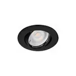 SYNERGY21 LED įleidžiamasis prožektorius Phos, sukamasis, apvalus, juodas, CCT perjungiamas, 7W, 550lm