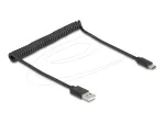 DeLOCK USB 2.0 kabelis USB A &ndash; USB C, 0,75 m, juodas, 90368