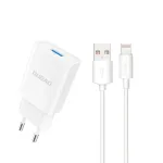 Dudao A4EU Adapter 10W 1xUSB-A su USB-A&ndash;Lightning laidu (1 m) &ndash; balta