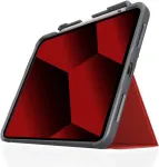 STM Dux Plus Dėklas, skirtas Apple iPad 10,9 colių (10-os kartos, 2022) &ndash; Raudonas/Skaidrus &ndash; Didmeninė pakuotė