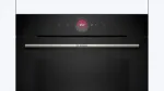 Bosch HBG7341B1 Series 8 įmontuojama elektrinė orkaitė, 71 l, pirolizinė, juoda, 60 cm