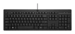 HP 125 G2 laidinė USB klaviatūra, voki&scaron;kas i&scaron;dėstymas (QWERTZ), pilno dydžio, membraninė, atspari i&scaron;siliejimui, juoda - Bulk