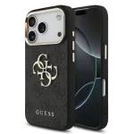 GUESS 4G Big Classic Logo dėklas, skirtas iPhone 18 Pro Max / 17 Pro Max - juodas ir auksinis