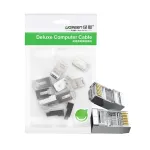 UGREEN NW111 RJ45 Cat6 Ethernet tinklo galvutė, 100 vnt. &ndash; sidabrinė/permatoma