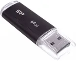 Silicon Power Ultima U02 64 GB USB 2.0 atmintinė, juodos spalvos