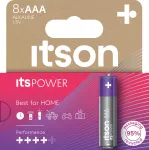 ITSON LR03IPO/8HH &scaron;arminės AAA baterijos &ndash; 8 vnt. pakuotė, 1,5V, 10 metų galiojimo laikas, be gyvsidabrio