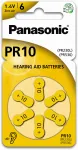 Panasonic Batteries PR-230(10)/6LB cinko-oro klausos aparatų baterijos, dydis 10, 1,45V, 100mAh, 6 vnt. pakuotė