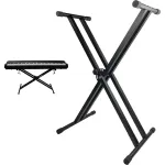 MOZOS KSX1 X tipo klaviatūros stovas klaviatūroms ir skaitmeniniams pianinams, vieno sutvirtinimo plieninis, 25 kg apkrova, 650-980 mm auk&scaron;tis, sulankstomas | Kur.lt