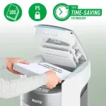 Leitz IQ Optimax AutoFeed 300 smulkaus pjovimo dokumentų smulkintuvas, P-5, 300 lapų, 25 l talpos krep&scaron;ys