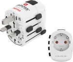 Hama World Travel Pro universalus kelioninis adapteris, 3 polių, 1500W, baltas 00223465