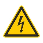 CIMCO 182720 Įspėjamasis ženklas Elektros įtampa 100x100x1 mm Geltonas/Juodas