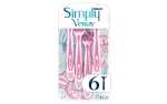 Gillette Simply Venus 3 vienkartinės skustuvės moterims - 3 peiliukai, MoistureRich juostelė, 6 vnt.