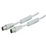 SHIVERPEAKS 10 m IEC 169-2 koaksialinis antenos kabelis, vyri&scaron;kas į moteri&scaron;ką, nikeliuoti kontaktai, baltas (BS80208-128)