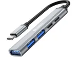 Sandberg USB-C į 3xUSB-A+2xUSB-C SAVER USB 3.2 Gen 1 pilka aliuminio