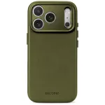 Decoded Leather Backcover &ndash; odinis dėklas iPhone 18 Pro / 17 Pro, suderinamas su MagSafe (samanų žalios spalvos)