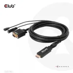 Club 3D CAC-1712 HDMI&ndash;VGA kabelis M/M su Micro-USB maitinimu ir 3,5 mm garsu, 2 m (6,56 ft), 28AWG