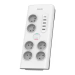 Philips SPN7060WA/60 apsauginis nuo vir&scaron;įtampių baltas 6 AC lizdai 2 m