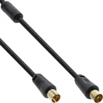 InLine antenos kabelis 2x ekranuotas >85dB juodas 10m
