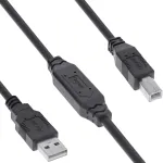 InLine USB 2.0 aktyvus kabelis, USB-A ki&scaron;tukas į USB-B ki&scaron;tuką, 7,5 m