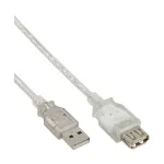 USB 2.0 ilginimo laidas Type A M/F InLine 34603 3m permatomas
