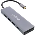 InLine USB 3.2 USB-C Multi Hub (3x USB-A + USB-C) - kortelių skaitytuvas - HDMI - OTG