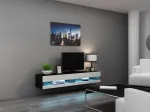 TV stovas Cama Meble VIGO NEW 30/180/40, 1800&times;400&times;300 mm, juodas vir&scaron;us, medžio drožlių plok&scaron;tės rėmas